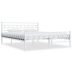 Bed Frame White Metal 180x200 cm