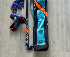 Grays Hockey Stick, bag, shield & gloves.