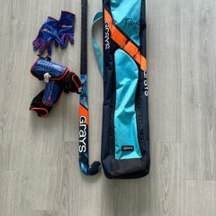 Grays Hockey Stick, bag, shield & gloves.