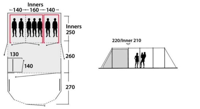 Outwell Vermont XLP Premium 7 Person Tent