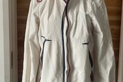 womens jacket water repellent windproof breathable Frandsen taped shoulders off white size 10/12