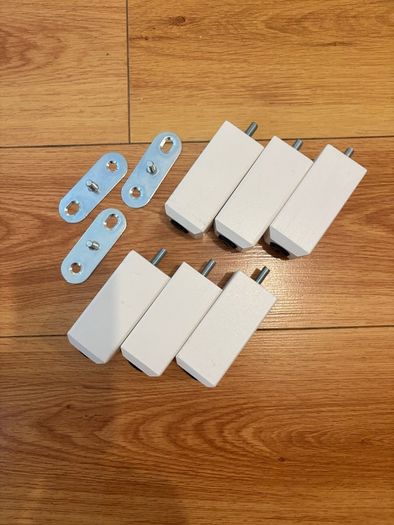 Ikea Besta White Legs Stubbarp & Set of 3 Mounting Plates