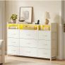 Chest of Drawers for Bedroom with LED and Charging Station, White Image 7