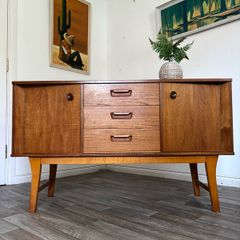 Vintage Retro Mid Century Teak Compact Sideboard