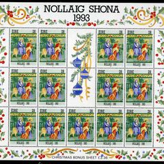 1993 Ireland Christmas Commemorative Stamp Sheetlet Mint Never Hinged (MNH)