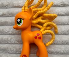 My Little Pony Explore Equestria Cutie Twisty-Do AppleJack Hair Play MLP approx. 14 cm. Used Please see photos
