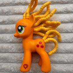 My Little Pony Explore Equestria Cutie Twisty-Do AppleJack Hair Play MLP approx. 14 cm. Used Please see photos