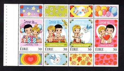 1998 Ireland IRP2.40 Greetings Commemorative Stamps Booklet Pane Mint Never Hinged Mint Never Hinged (MNH). Hibernian HP106