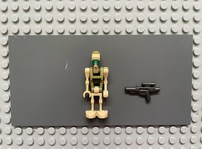 lego Star Wars sw0996 Battle Droid minifigure- Tan, Olive Green Torso, Printed Head (Kashyyyk / AAT Driver Battle Droid)