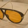 Vintage style aviator sunglasses with amber lenses Image 4