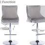 Modern Velvet Bar Stools Set Height Adjustable Counter Stools with Backrest Image 6