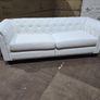 Hampton White 3+2 Chesterfield Fabric Sofa Set Image 3