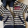 Brand new Navy Marine Stripe Zip Up Sweater / Hoodie Image 3