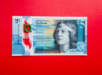 Royal Bank Of Scotland   5 Pounds   2016. POLYMER PLASTIC  PICK 370  ( Uncirculated )