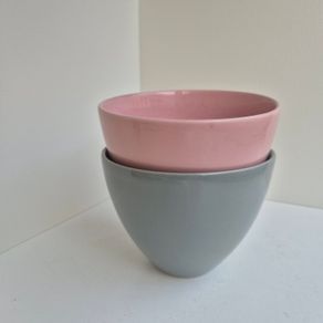 Pair of Large Deep Ceramic Salad or Noodle Bowls
