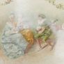 Antique Victorian Grecian Maiden  Green Roses Floral  Celluloid Photo Album Image 4
