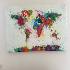 World Map on Canvas