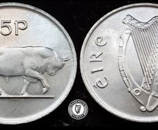 [#437] - Ireland 1978 | Irish 5p | Five Pence | Bull | KM.22 | UNC