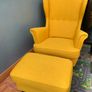 IKEA chair and footstool yellow Image 6