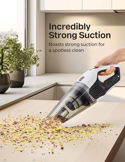 Vacuum Cleaner, Powerful Suction Portable Lightweight Hand Held Vacum Cordless with 25-30Mins Long Runtime Rechargeable Battery Quick Charge for Home Car Carpet Stairs Pet Hair Cleaning