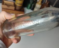 130 - Vintage West Cork Bottling Company Bandon Mineral Water Bottle Embossed Letters Clear Glass