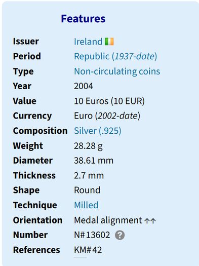 Sterling Silver Proof 10 Euro 2004 to mark accession of 10 countries to the EU