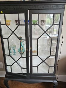 tall slim glass cabinet