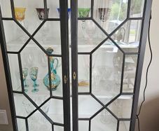 tall slim glass cabinet