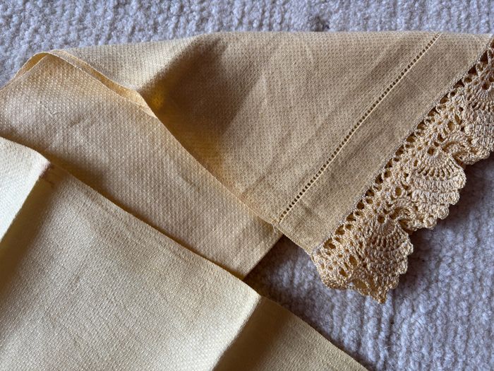 Two Vintage Yellow Traycloths/Mats