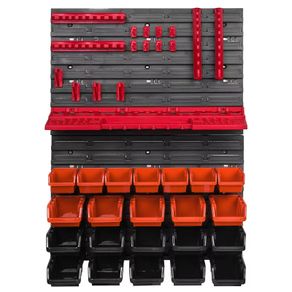 41pcs Wall Mounted Storage Bin Organiser Set With Holders + Hooks
