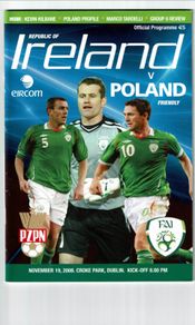 Rep of IRELAND v POLAND Soccer programme 19-11-2008