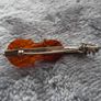 solid silver and amber, violin brooch Image 4