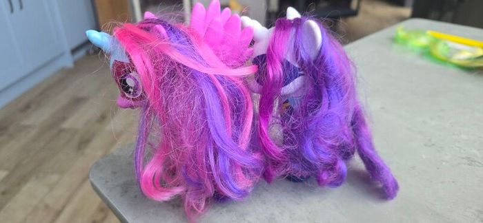 Duo 2 x Power Ponies Twilight Sparkle and Rariry Brushable Large  6inch MLP G4 My Little Pony 2016