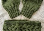 Hand Knit Headband and Fingerless Gloves Set