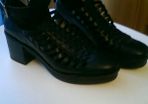 TOPSHOP Black Leather Boots..Size 6