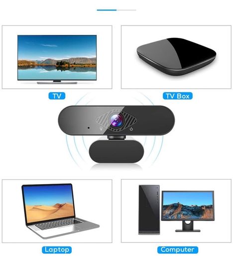 1080P HD Streaming Webcam with microphone for PC,MAC, Laptop, Plug and Play Web Camera for Youtube,Video Calling, Studying, Conference, Gaming with Rotatable Clip (Black)