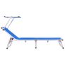 Folding Sun Loungers with Roof 2 pcs Aluminium&Textilene Blue Image 8