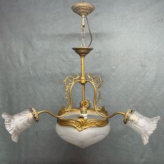 FLASH SALE ! Was 450 now 350 ! Beautiful Antique Art Deco Three Branch French Chandelier.