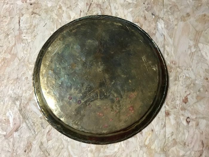 Vintage Engraved Brass Plate / Decorative Brass Tray