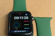 APPLE Watch Series 3 GPS LTE (Cellular) A1891- 42MM Black Aluminum Case with Green Band