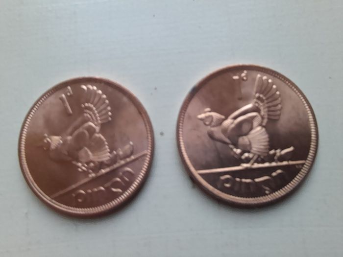 George II Hibernian  Half Penny and 2 1968 UNC Pennies