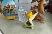 Is 4 items 1-  vintage Lancaster Sandland English Ware ceramic pitcher featuring a transferware scene of a tavern or inn. in good overall condition 20.00 euro, Tipperary crystal jam / honey pot 23.00 euro, Marine Dolphin Statue, Solid Wood Carved 35.00 eu