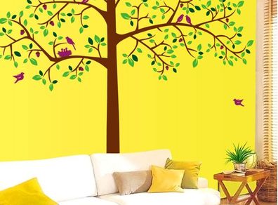 Trees with Birds & Nest Wall Sticker