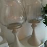 ShabbyChic Set of 2 Extra Large Candle Holders with Ribbed Glass Top Image 2