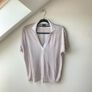 BOSS Enelina Striped V-Neck Polo Top Image 3