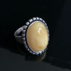 Amber 925 Silver Ring