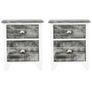 Nightstand 2 pcs with 2 Drawers Grey and White Image 3