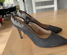 High heels, New. Size 6 black with sparkles and diamond ankle strap