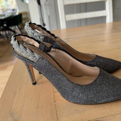 High heels, New. Size 6 black with sparkles and diamond ankle strap