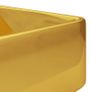 Wash Basin with Faucet Hole 48x37x13.5 cm Ceramic Gold Image 5